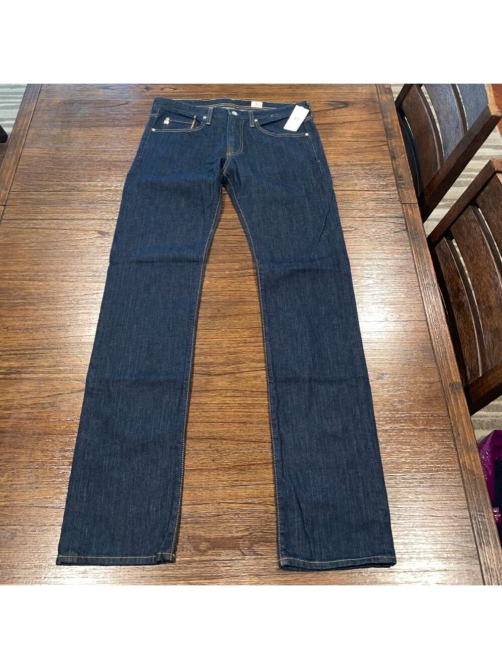 AG Slim Straight Jean Mens 32x36 Medium-Dark Indigo Wash Minimalist Casual Denim